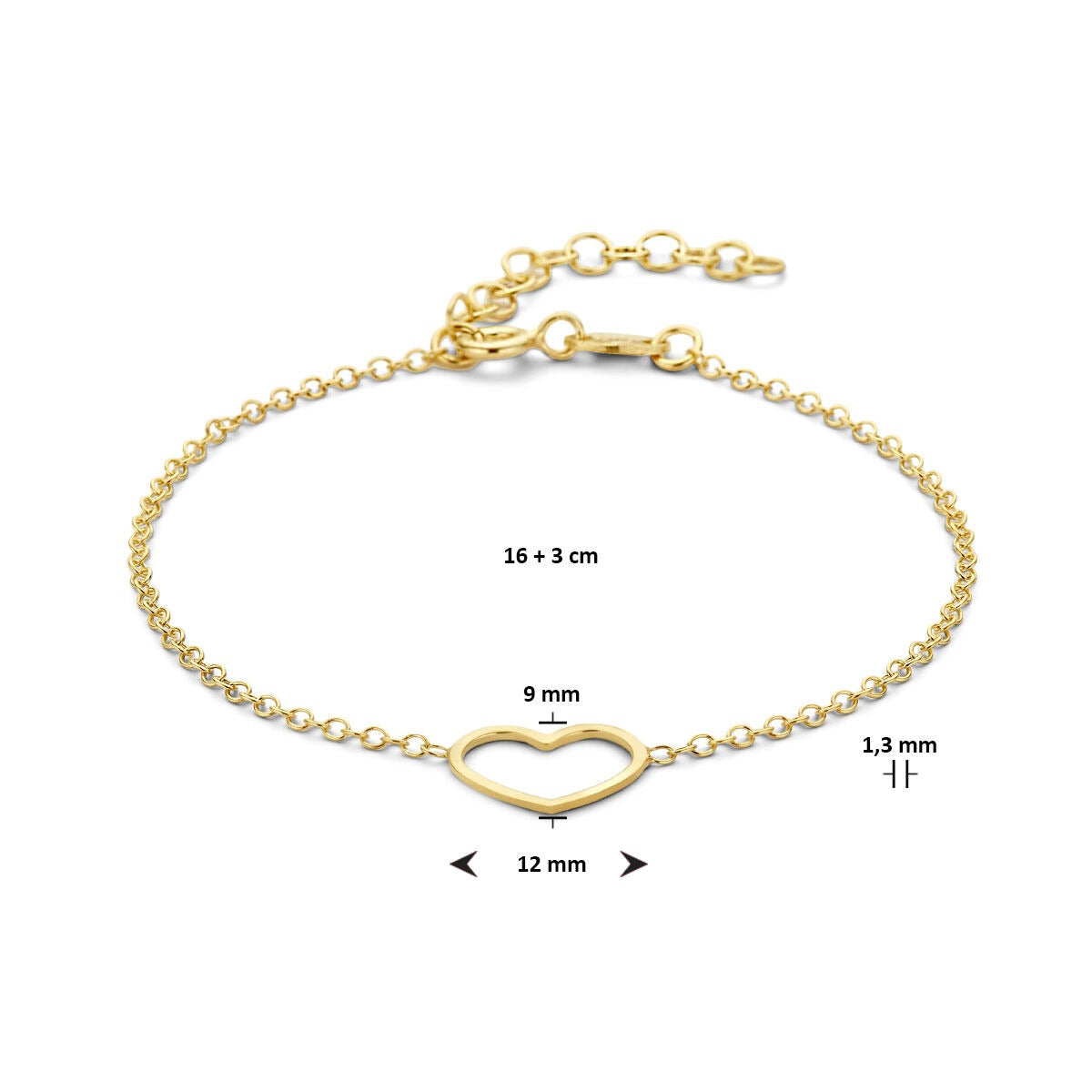 Vergoldetes Silberarmband mit Herz – Symbol der Liebe