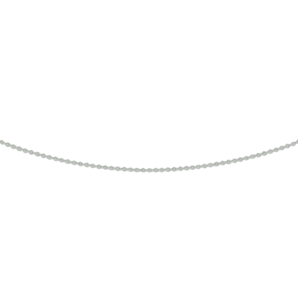 14k Weißgoldkette mit 0,8 mm Ankerkettengliedern ohne Anhänger
