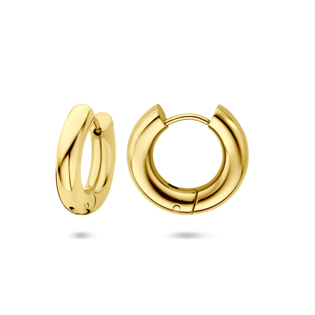 Goldfarbene Klappcreolen aus Edelstahl 18x4mm