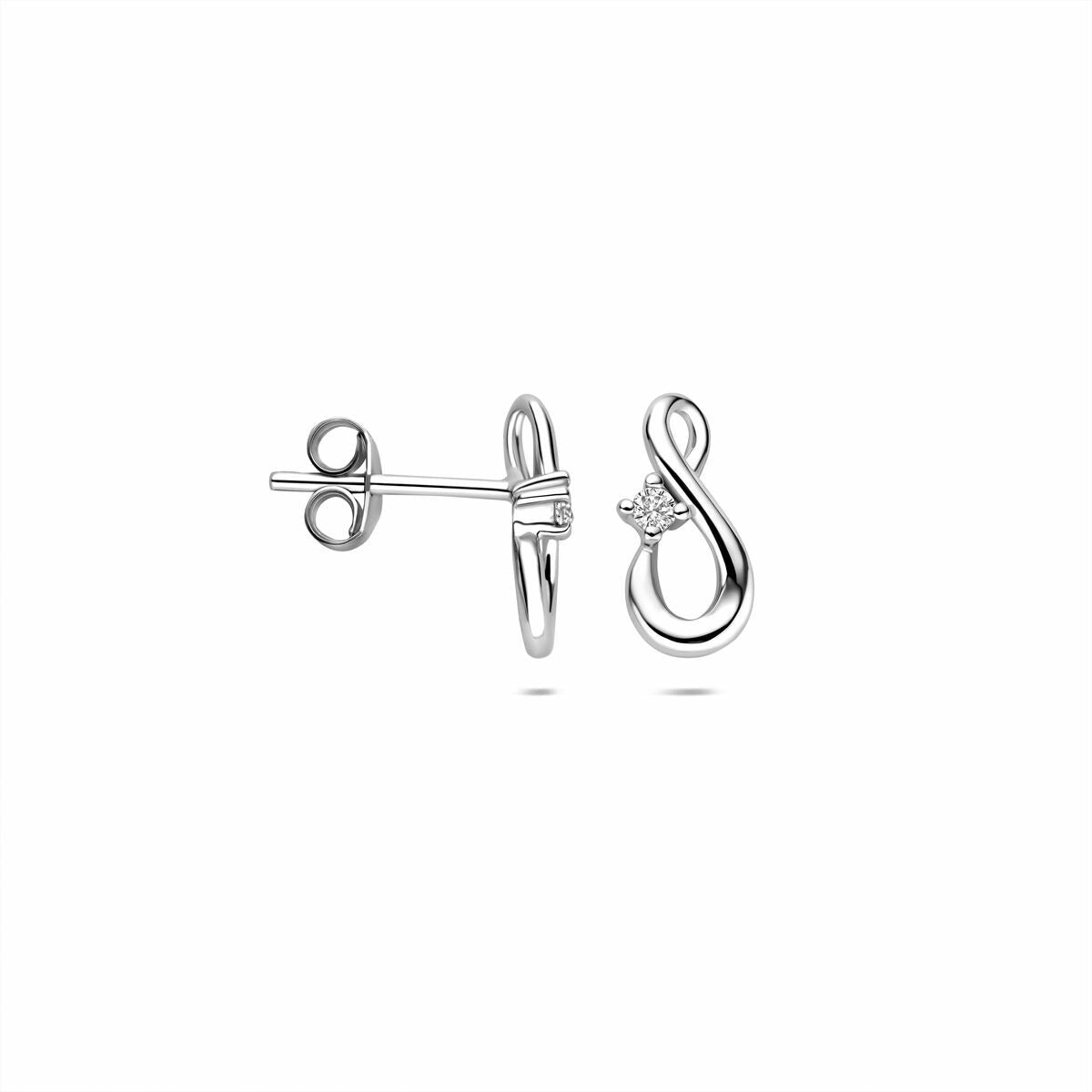 Silberohrstecker Infinity mit Zirkonia – zeitlos und bedeutungsvoll