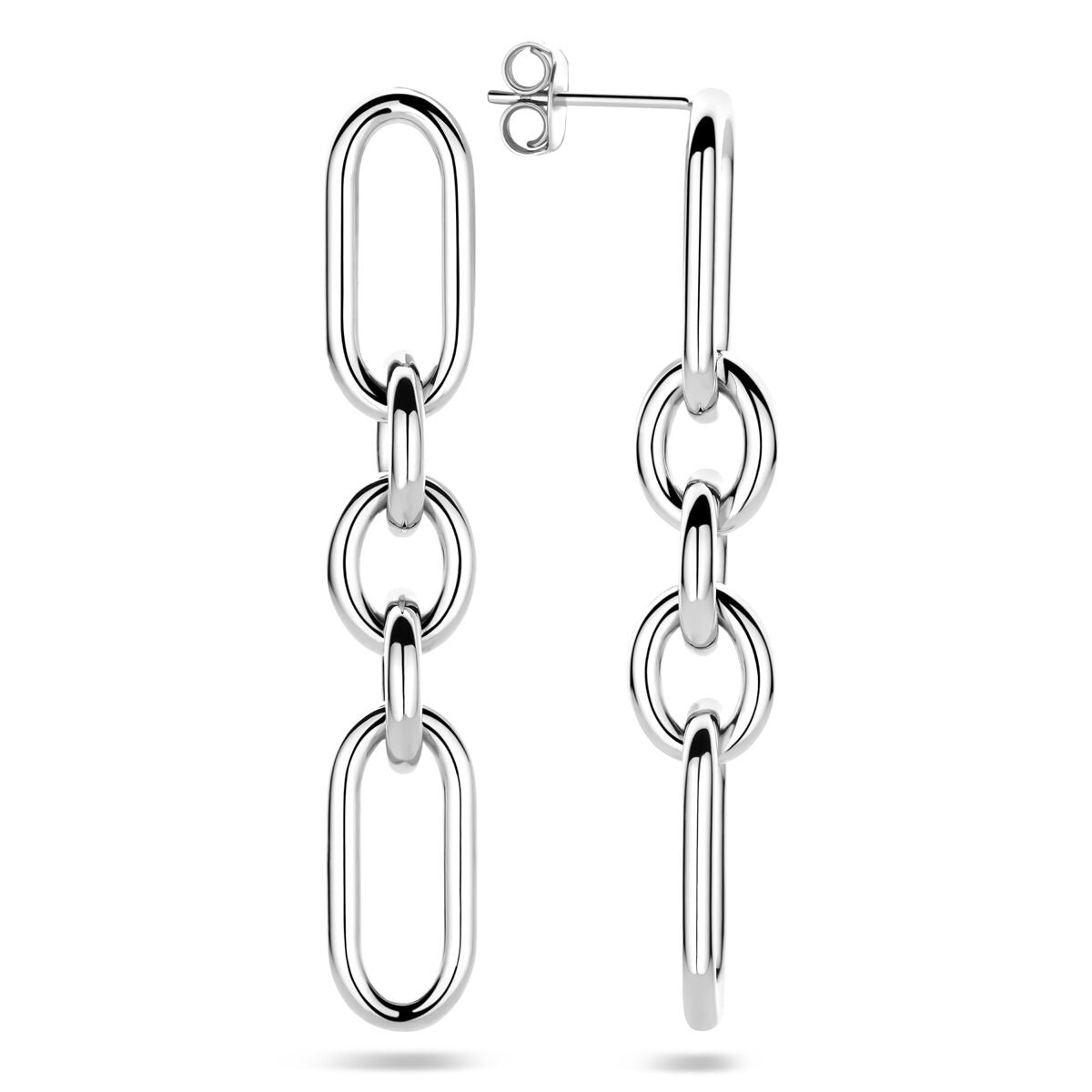 Silberne Ohrhänger mit Glied – rhodiniertes 925er Silber, 48 mm hoch