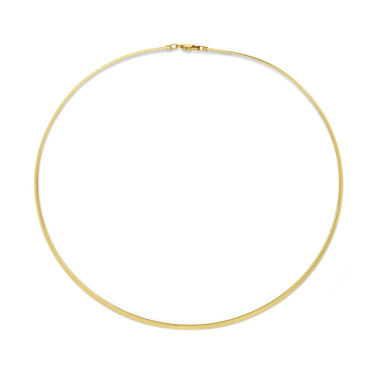 14k gelbgoldenes Omega-Collier mit 2,5 mm Durchmesser und 45 cm Länge