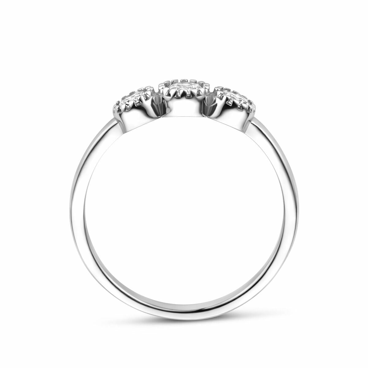 Damenring aus Silber mit Zirkonia – rhodiniertes 925er Silber