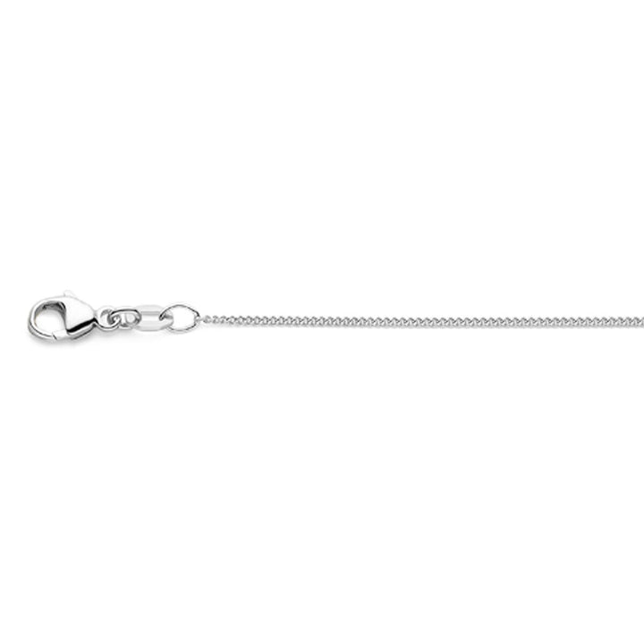 Halskette Gourmette 4-seitiger Schliff 1,0 mm 41 - 43 - 45 cm 18K Weißgold