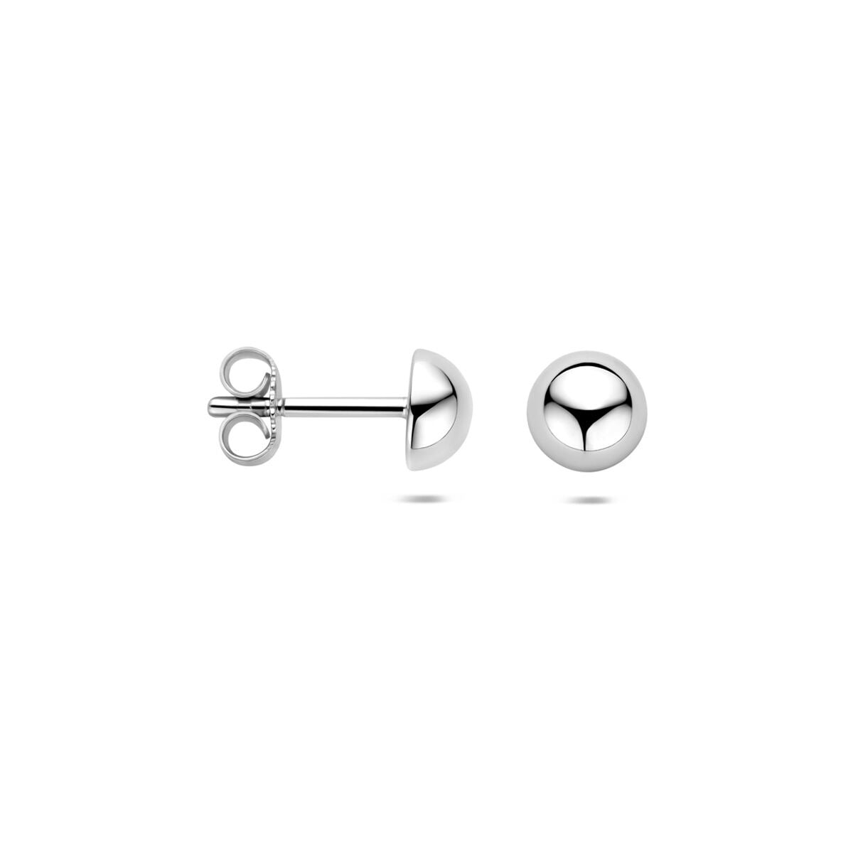 Ohrstecker Halbkugel Silber rhodiniert