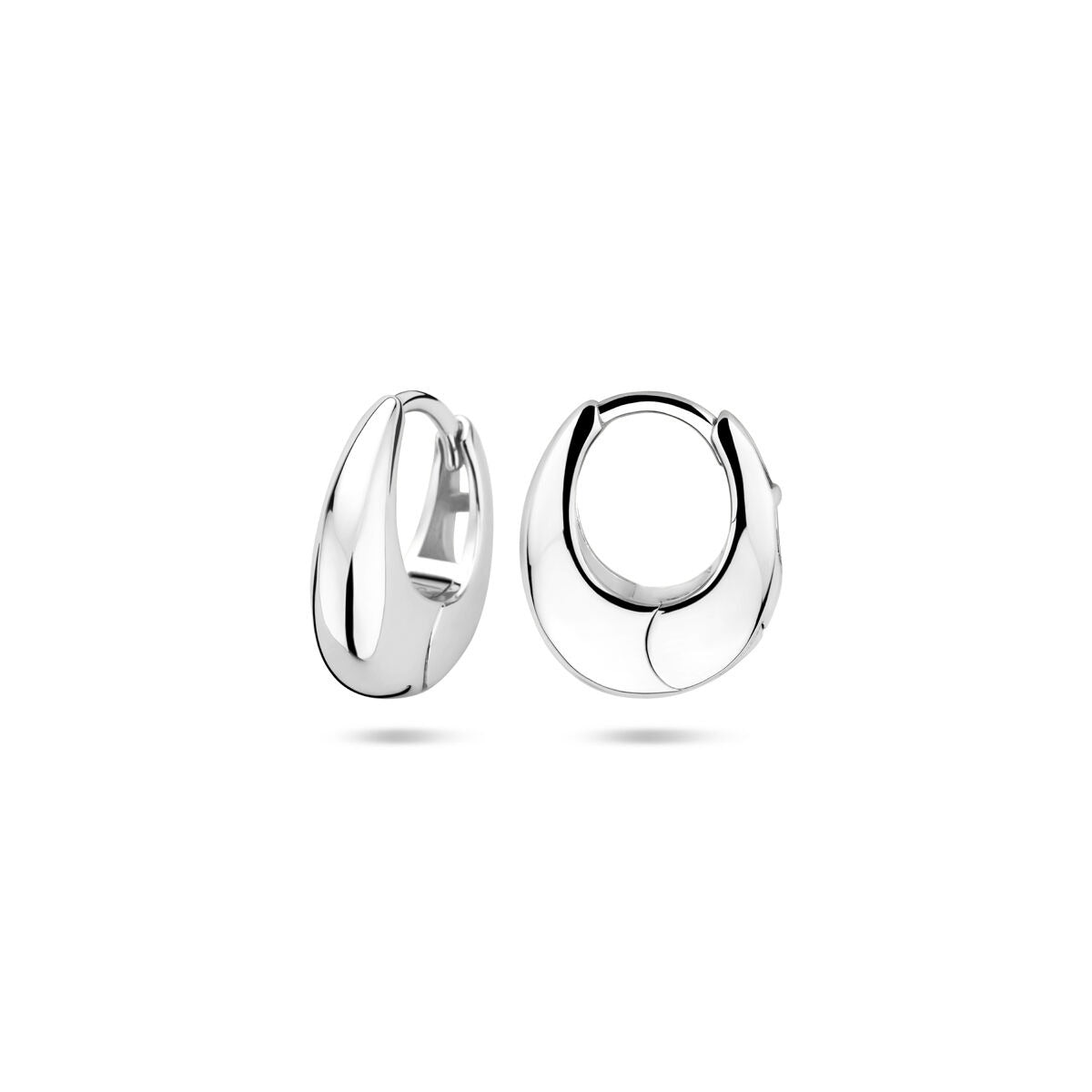 Klappcreolen aus Sterlingsilber – rhodiniertes 925er Silber, 13,5 x 4,5 mm