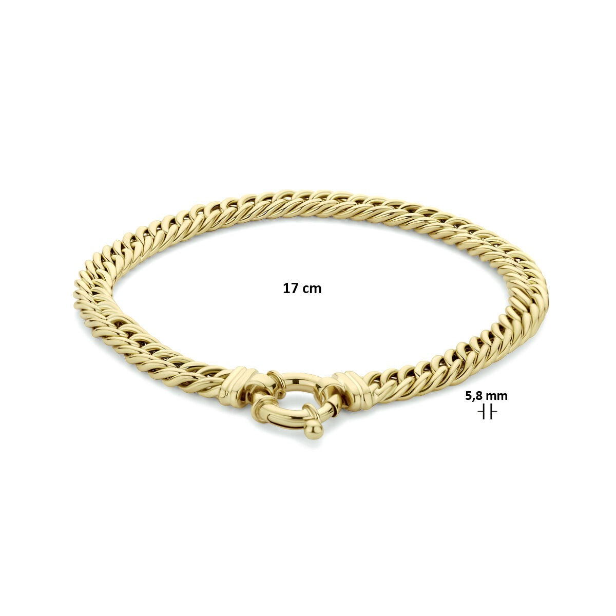 Gold Damen Armband 14K – Panzerkette 5,8 mm 17 cm