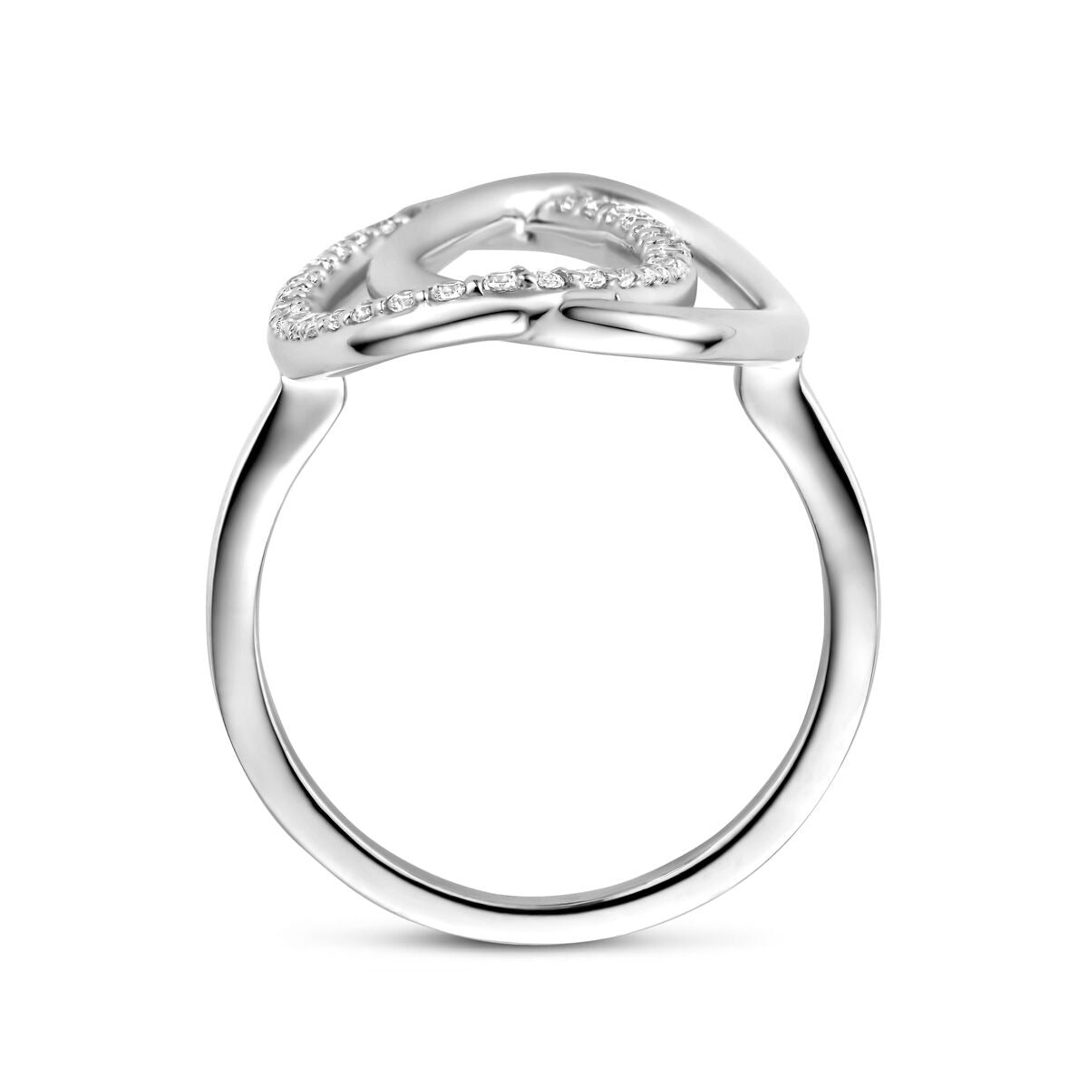 Silberring mit Zirkonia in Entourage-Fassung