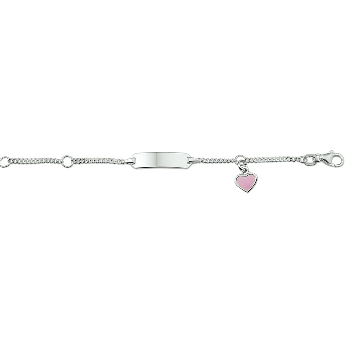 Gravurarmband Herz Emailleplatte 5,0 mm Silber rhodiniert