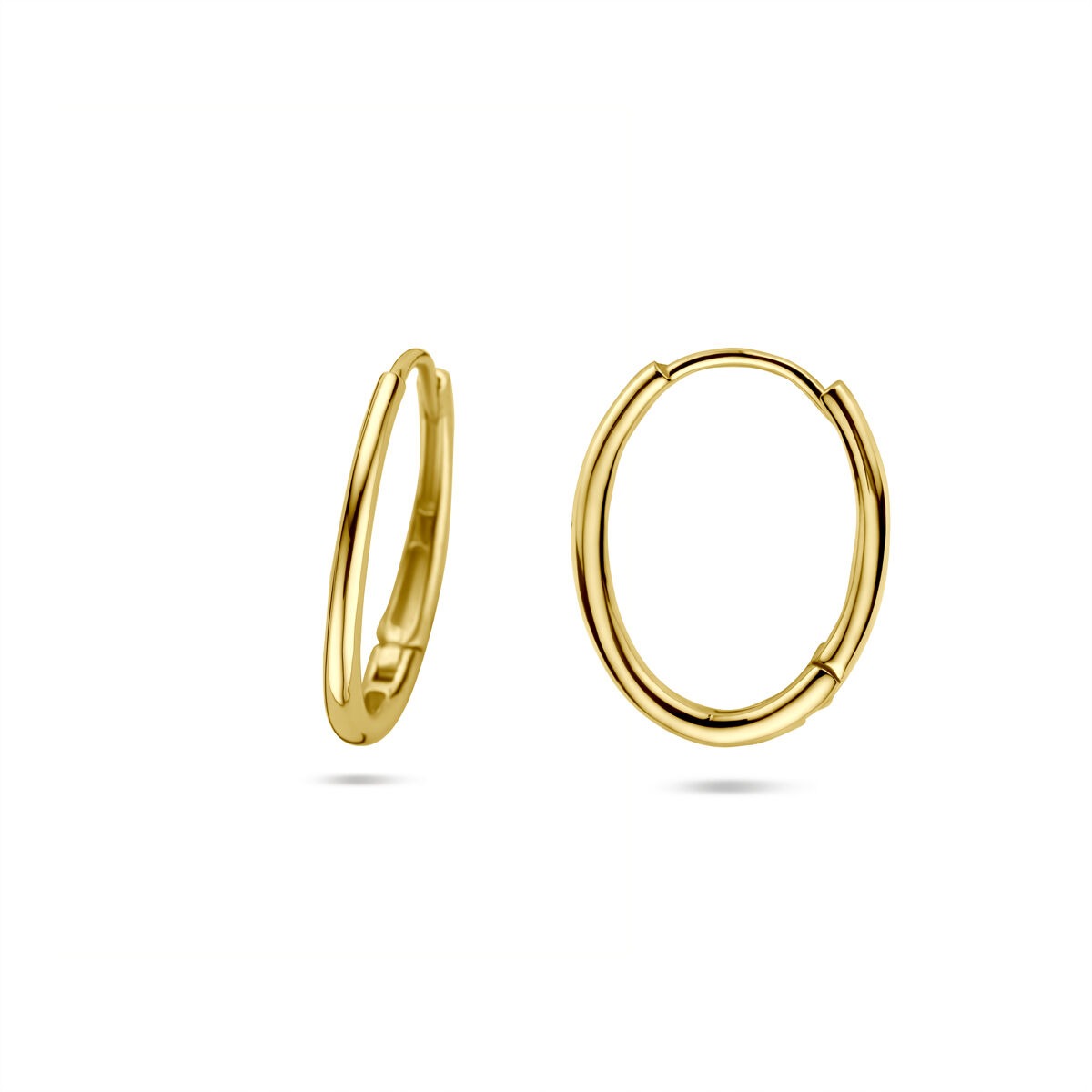 14 Karat Gelbgold Damen-Creolen mit Scharnierverschluss