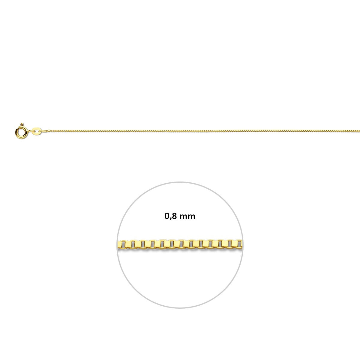 14k Gelbgold Armband mit Venezianerkette – 0.8mm