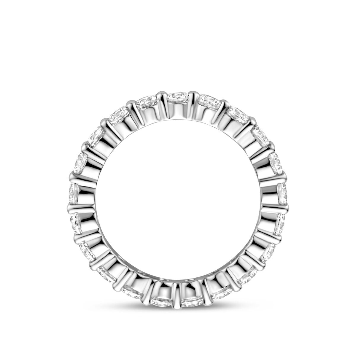 Silberner Damenring mit Zirkonia – 3 mm breit