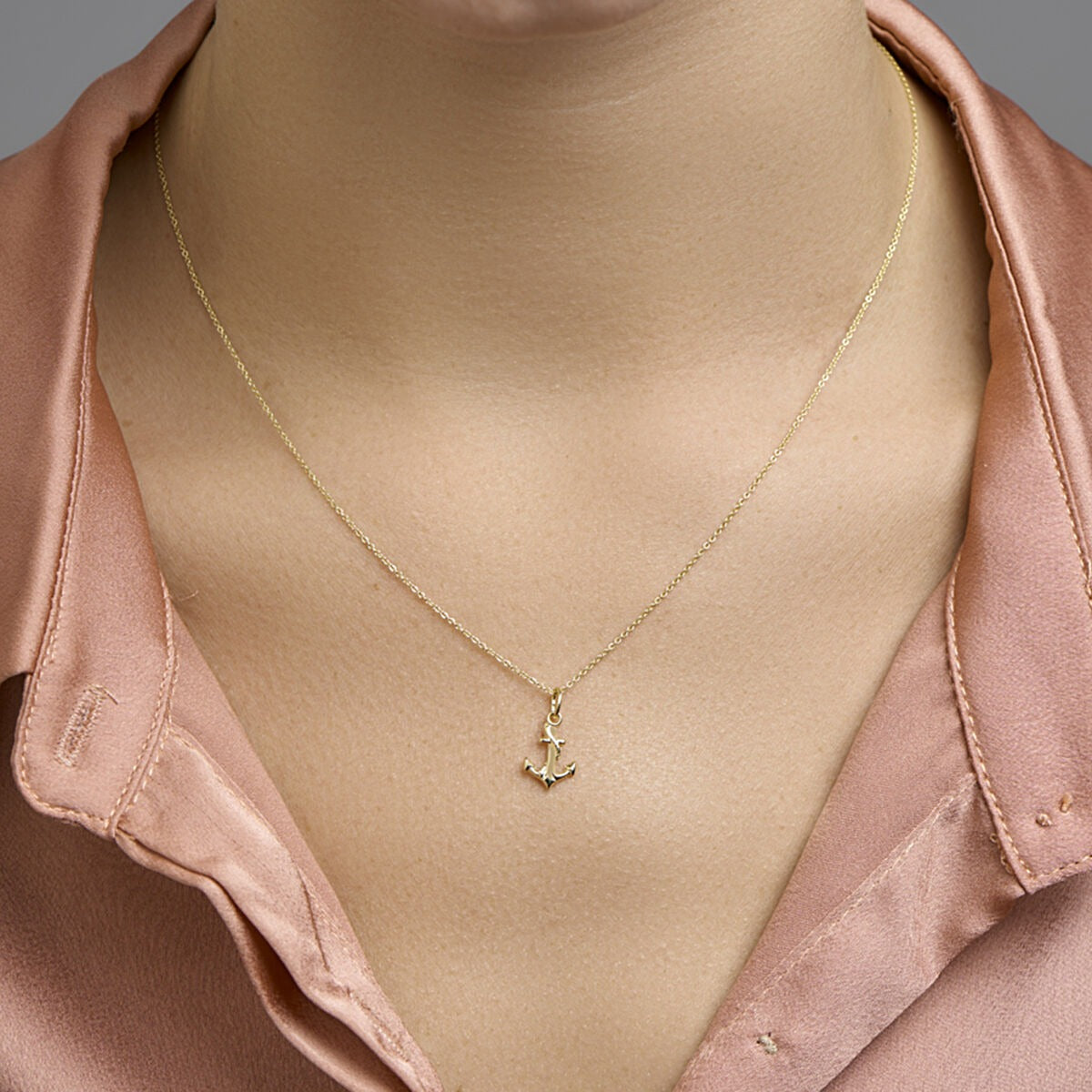 9 Karat Goldkette mit Ankeranhänger