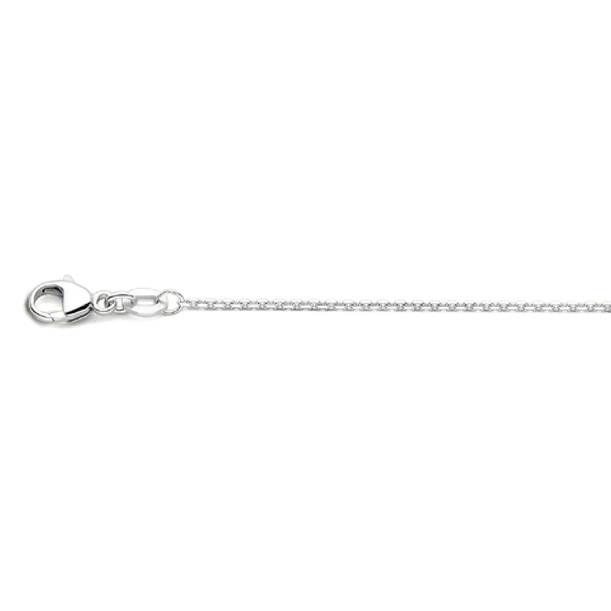 18k weiße Gold Damenkette mit Ankerdesign, 45 cm lang