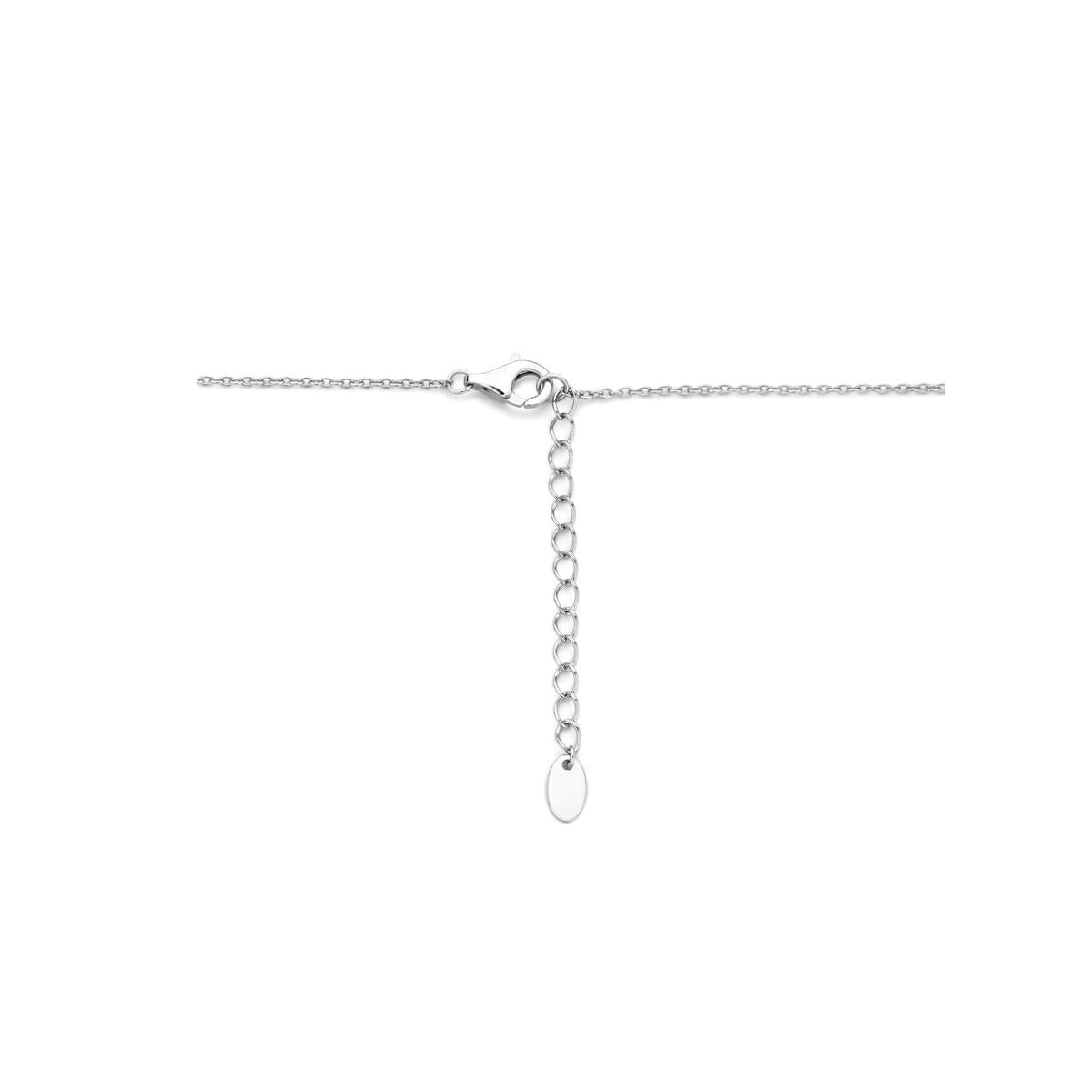 Rhodiniertes 925er Silber Collier mit Schleife – 40cm (Verlängerbar auf 44cm) Ankerkette für Damen