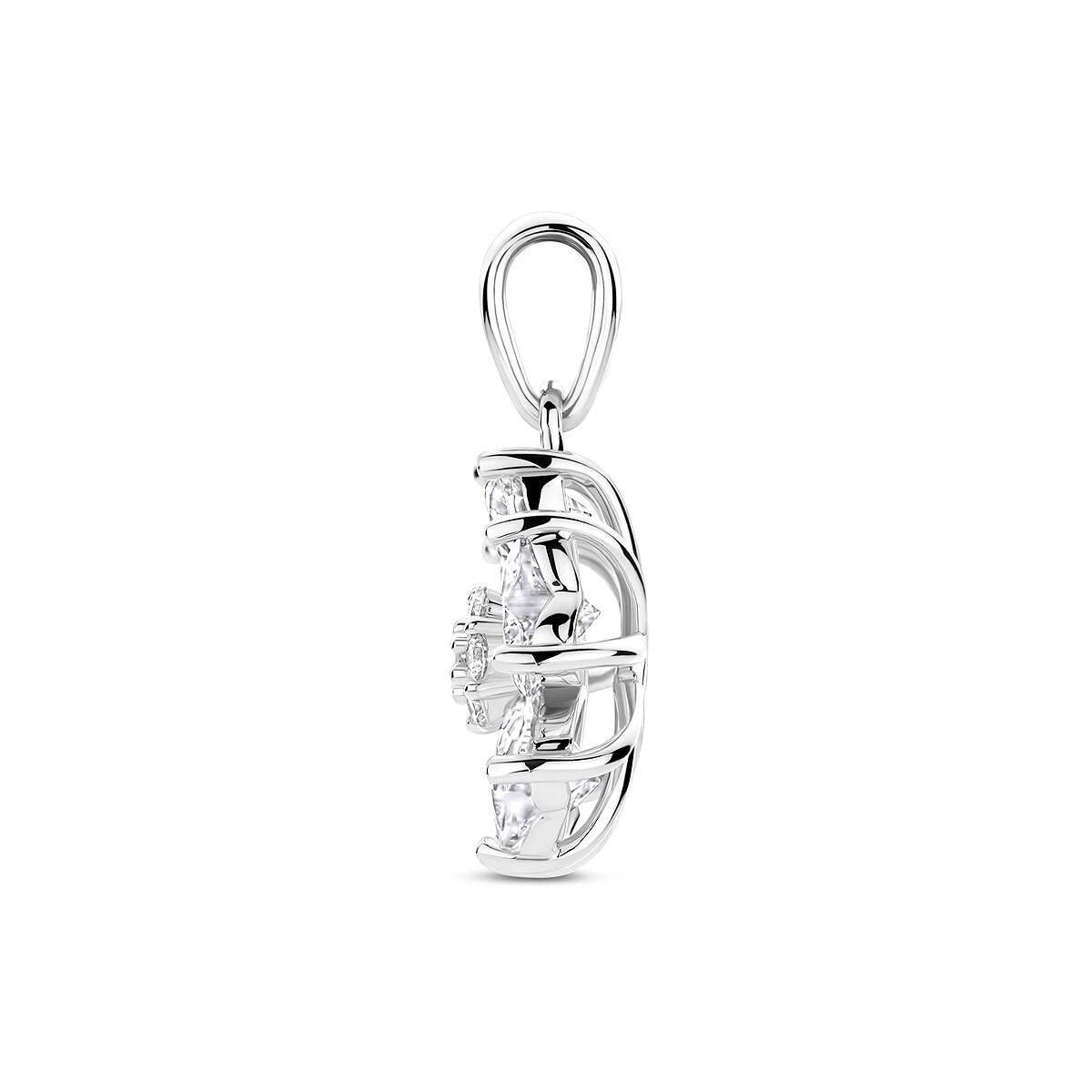 Rhodinierter Silberanhänger mit herzförmigem Zirkonia