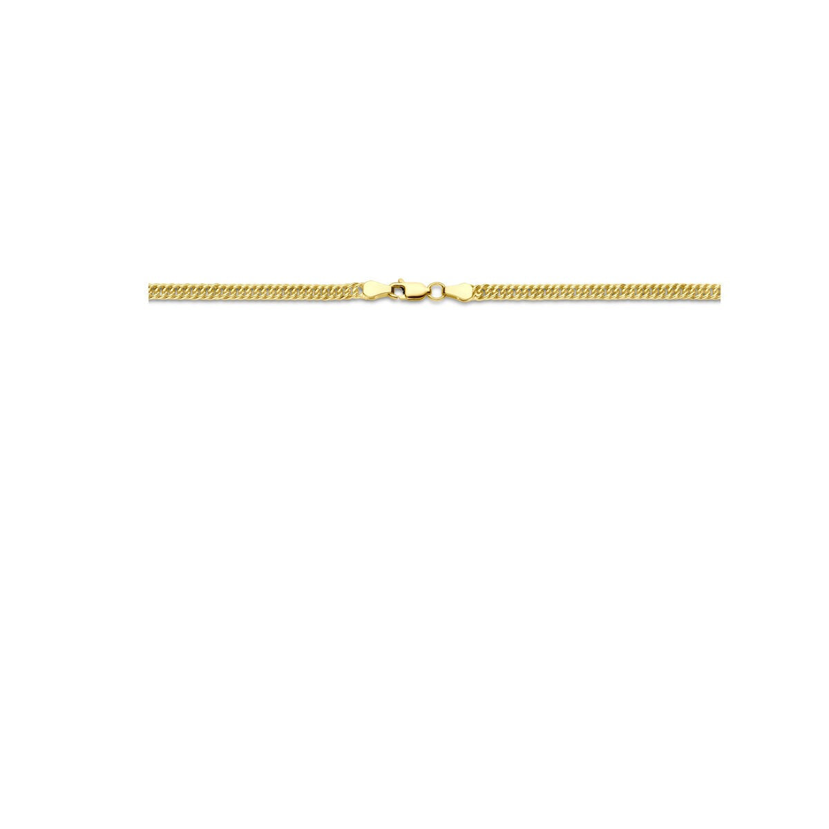 14 Karat Gelbgold Collier – Silgold mit Silberkern, geschliffene Panzerkette 3.8 mm