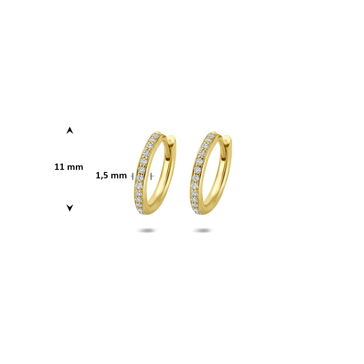 14k Gelbgold Klappcreolen mit Diamant