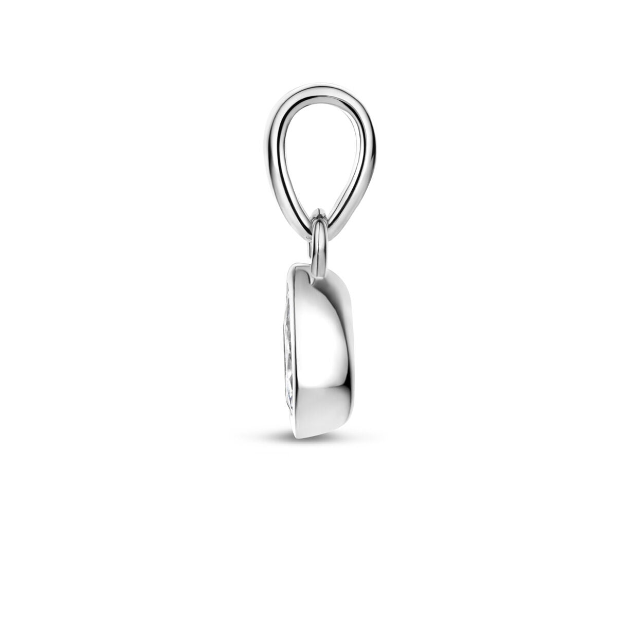Rhodinierter Anhänger aus 925er Silber mit tropfenförmigem Zirkonia