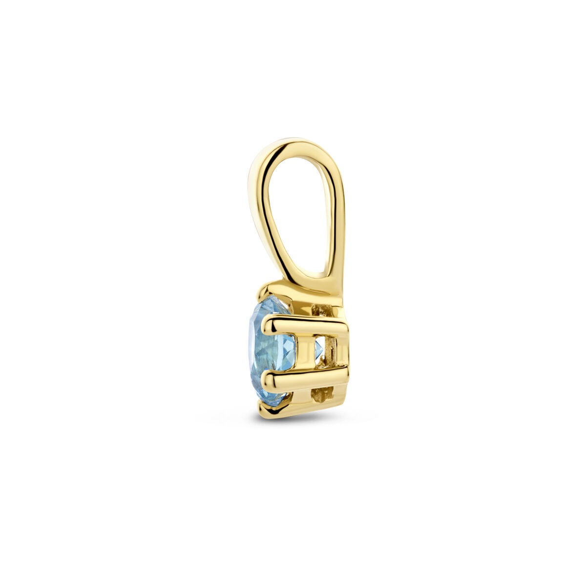 9 Karat Gelbgoldanhänger mit blauem Topas