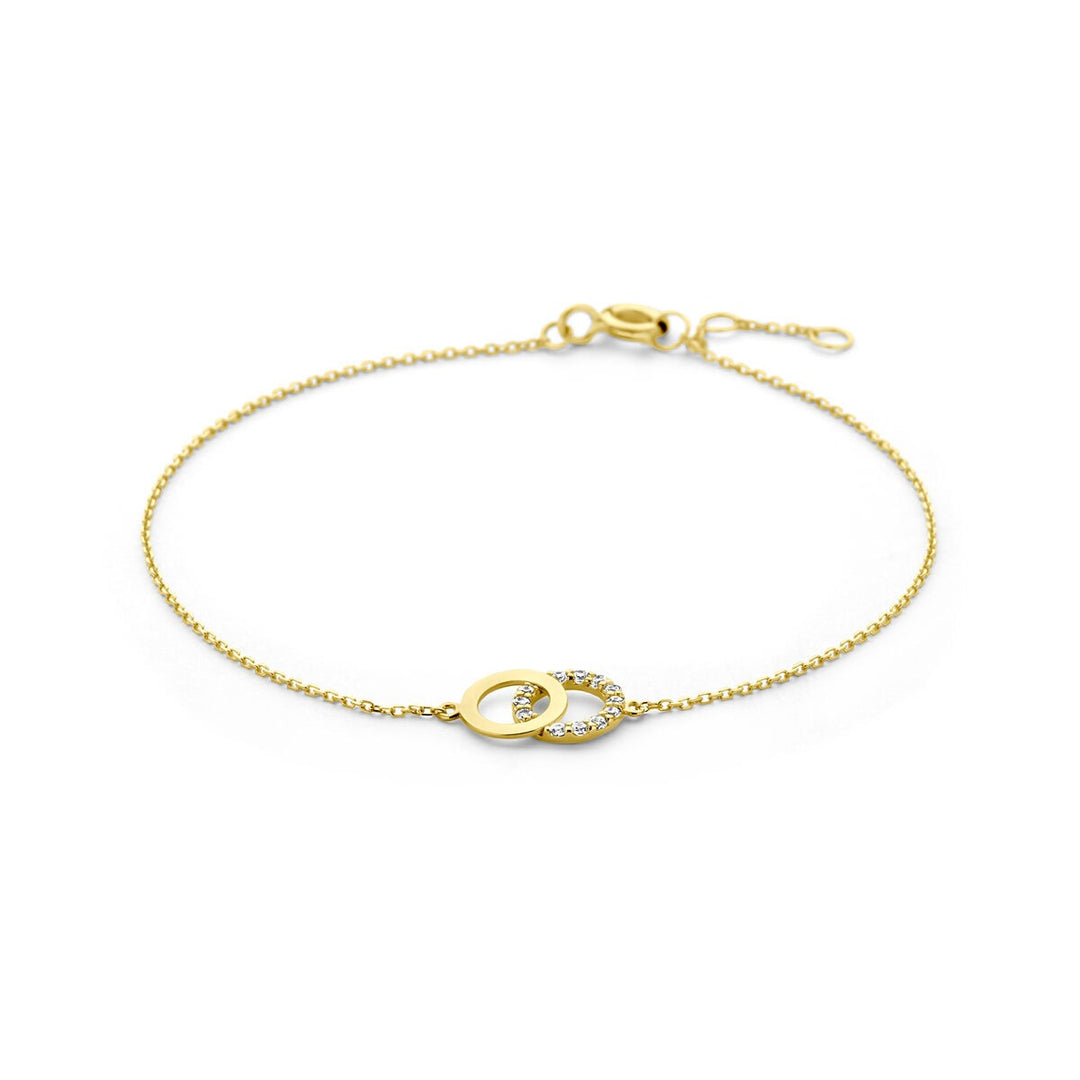 Gouden armband met zirkonia – 9k geelgoudkleurig
