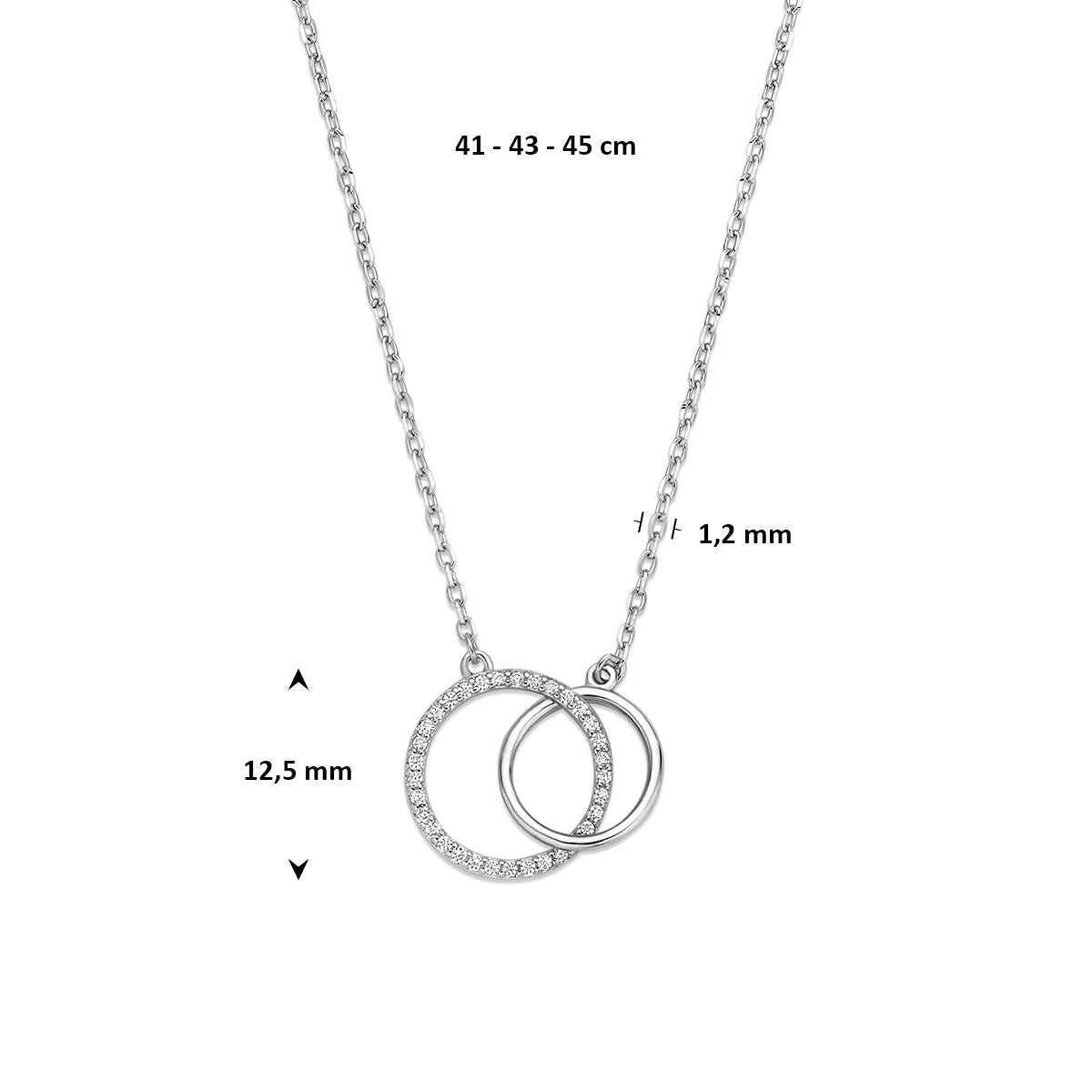 Rhodiniertes Silbercollier mit Zirkonia