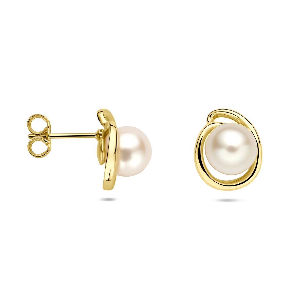14k Gelbgold Perlenohrstecker – 8 mm
