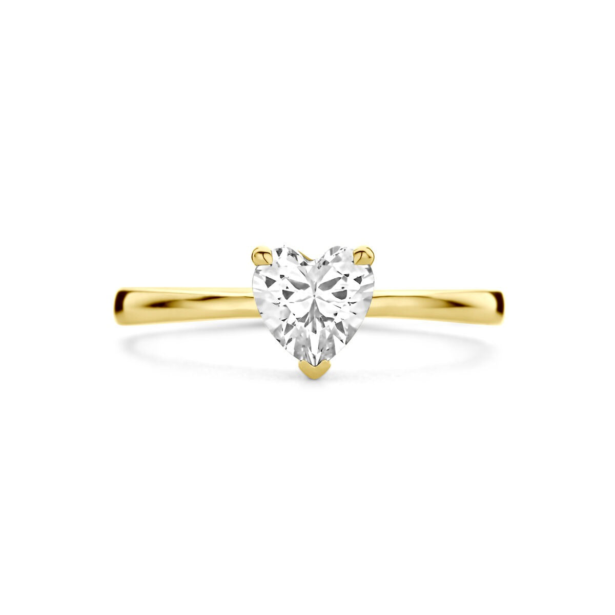 14K Goldring mit herzförmigem Zirkonia – 6 mm