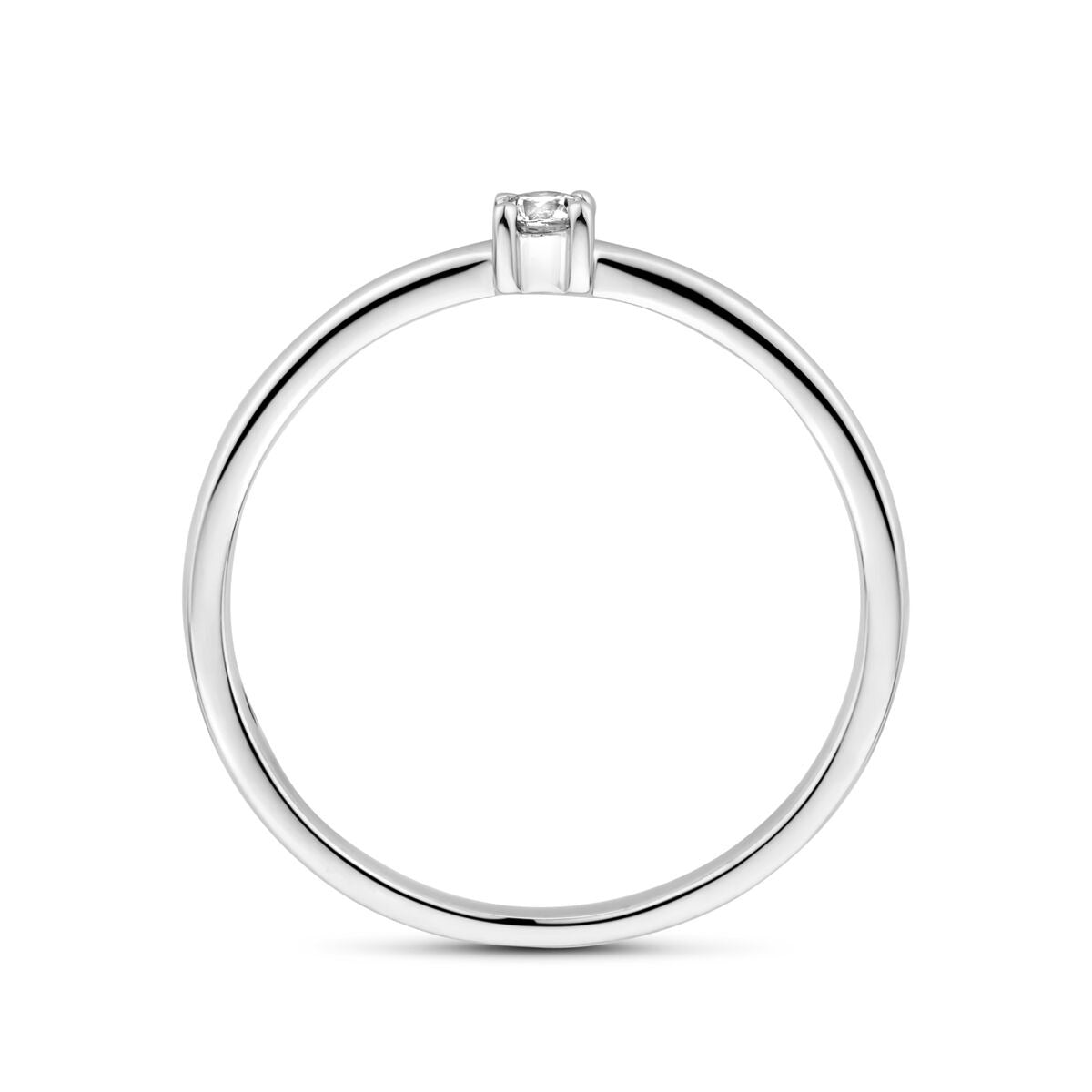 Damenring aus Silber mit Zirkonia – rhodiniertes 925er Silber, 2,5 mm breit