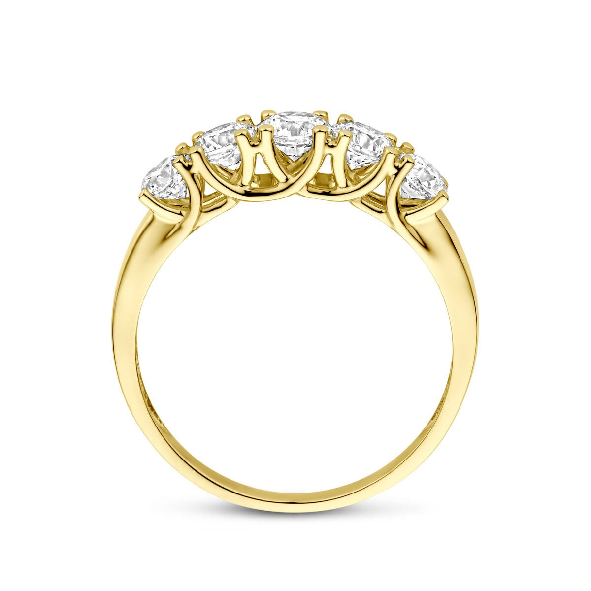 Goldener Damenring mit Zirkonia – 14 Karat Gelbgold