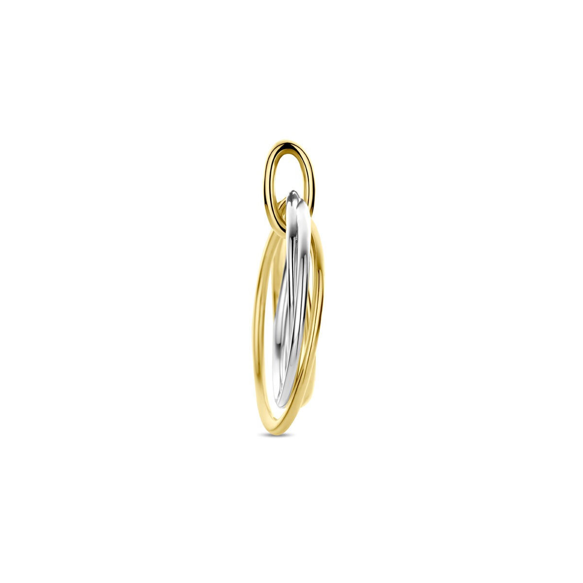 14k Bicolor Anhänger aus Gelb- und Weißgold – Damen 21 mm
