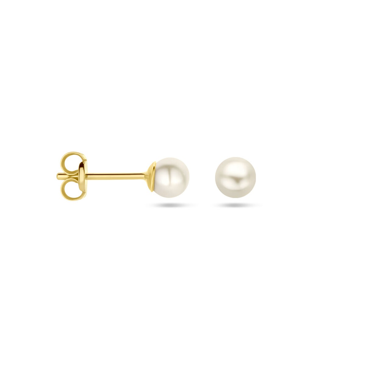 Goldohrstecker mit Perle – 9 Karat 4,5 mm