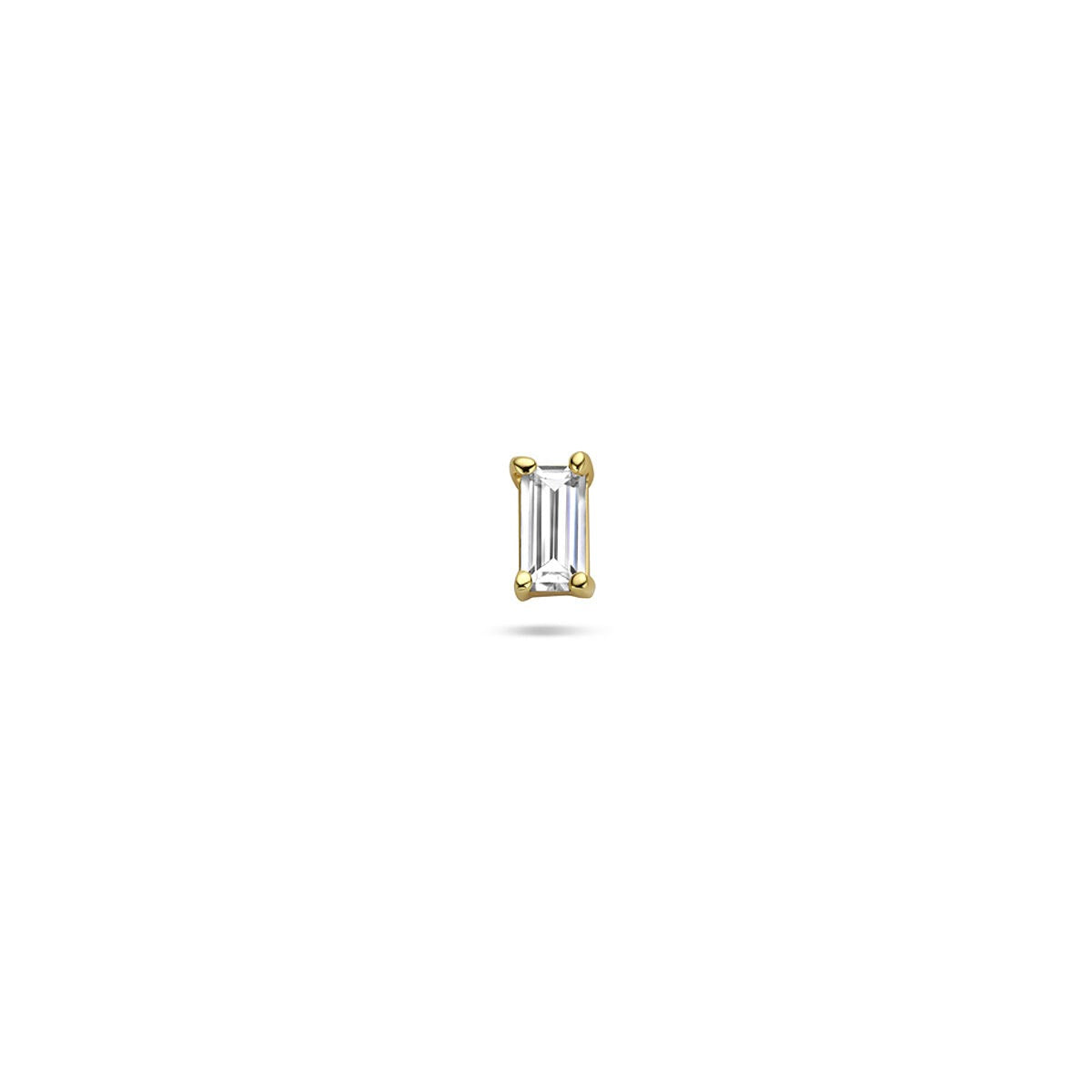 Vergoldetes Silber-Flat-Back-Piercing mit baguetteförmigem Zirkonia in 925 Silber