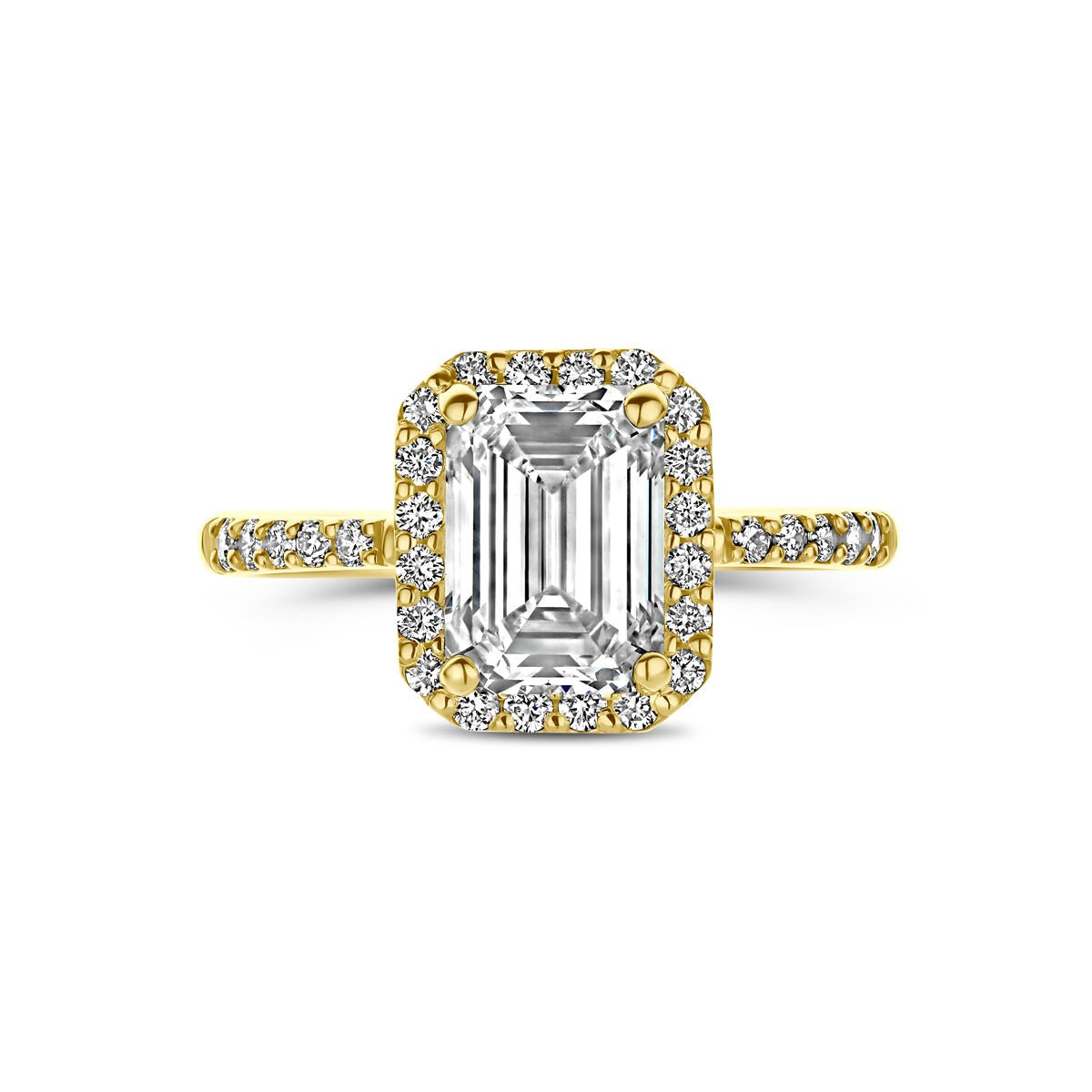 14K Gelbgoldring mit im Labor gezüchtetem Diamant