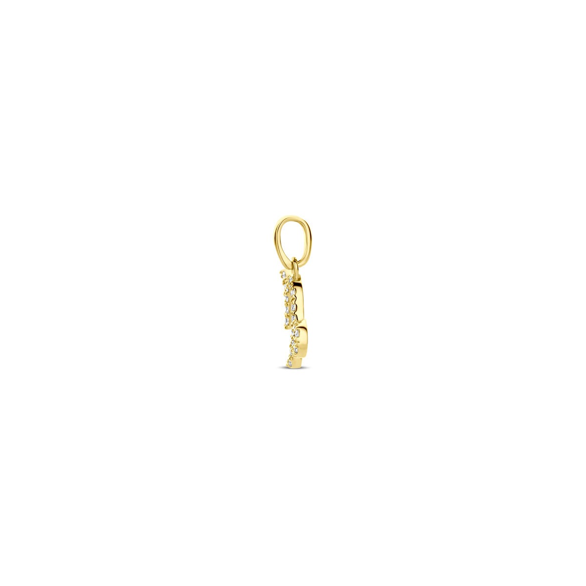 14k Gelbgold Sternzeichenanhänger mit Diamant