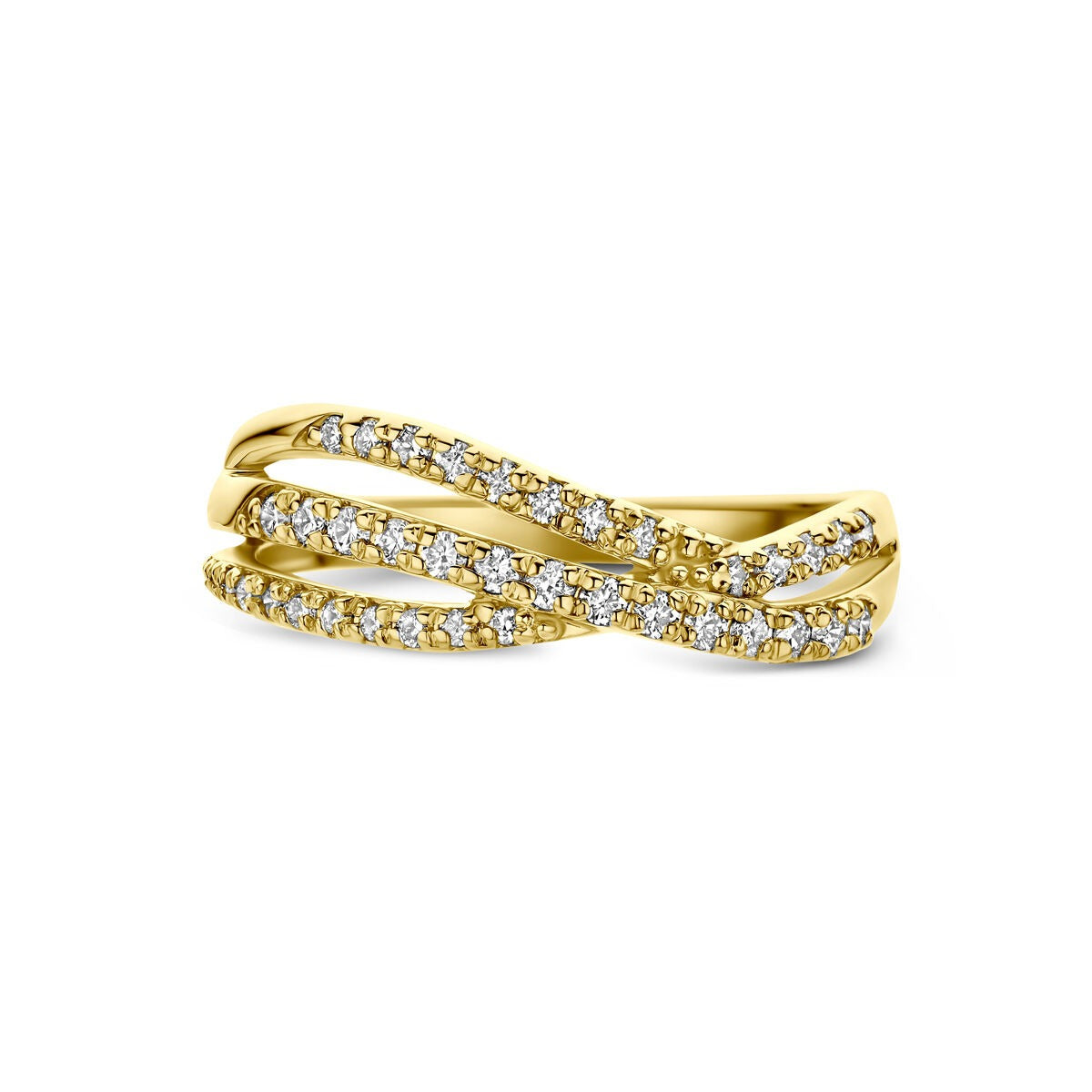 14k Gelbgoldring mit im Labor gezüchtetem Diamanten