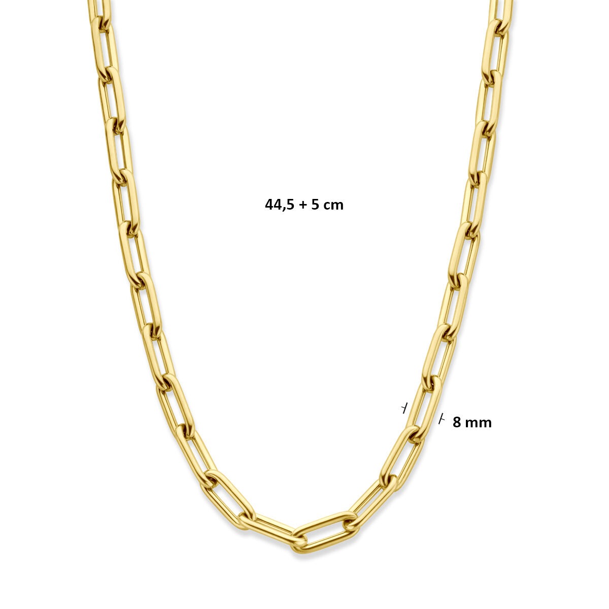 Stahlhalskette für Damen mit goldfarbener Beschichtung – 44,5 bis 49,5 cm