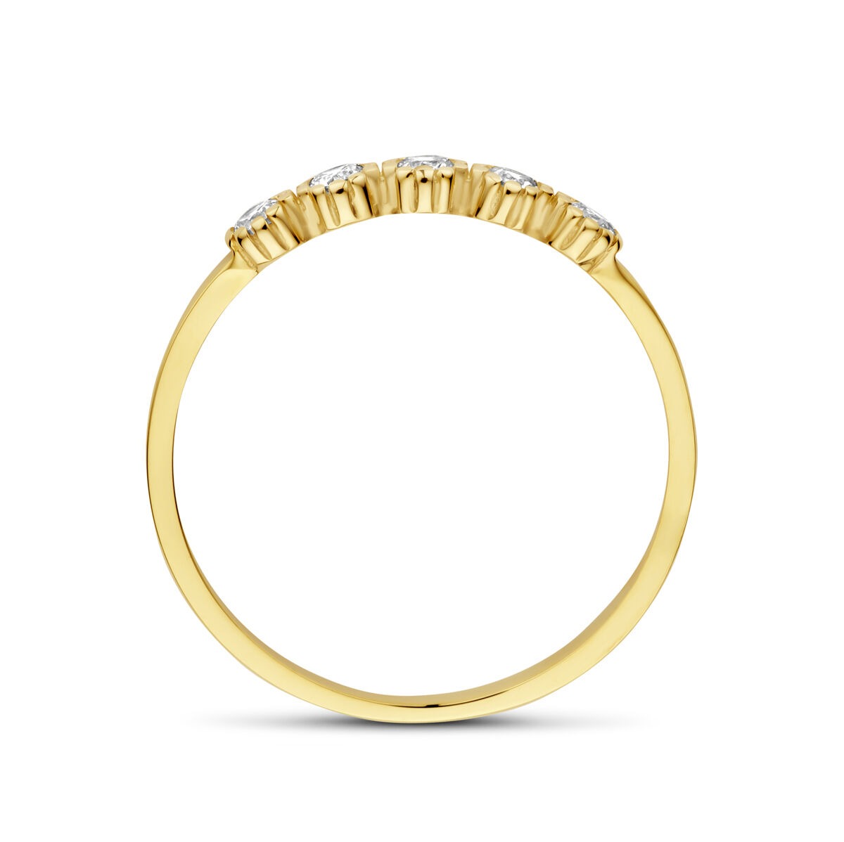9 Karat Gelbgoldring mit Zirkonia