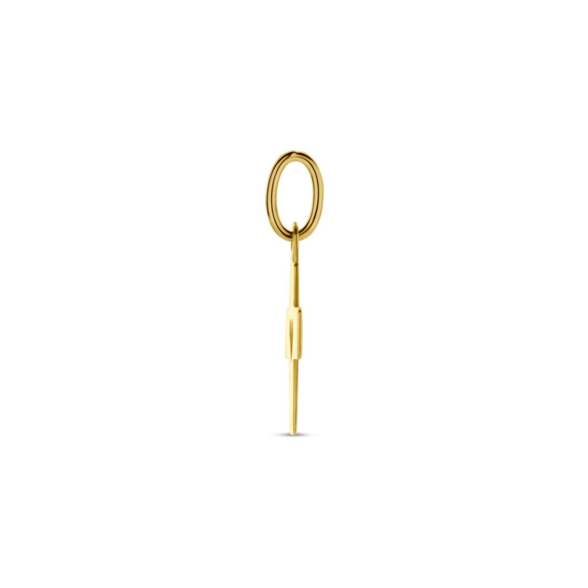 14K Gelbgoldanhänger Kreuz mit Herz 18mm