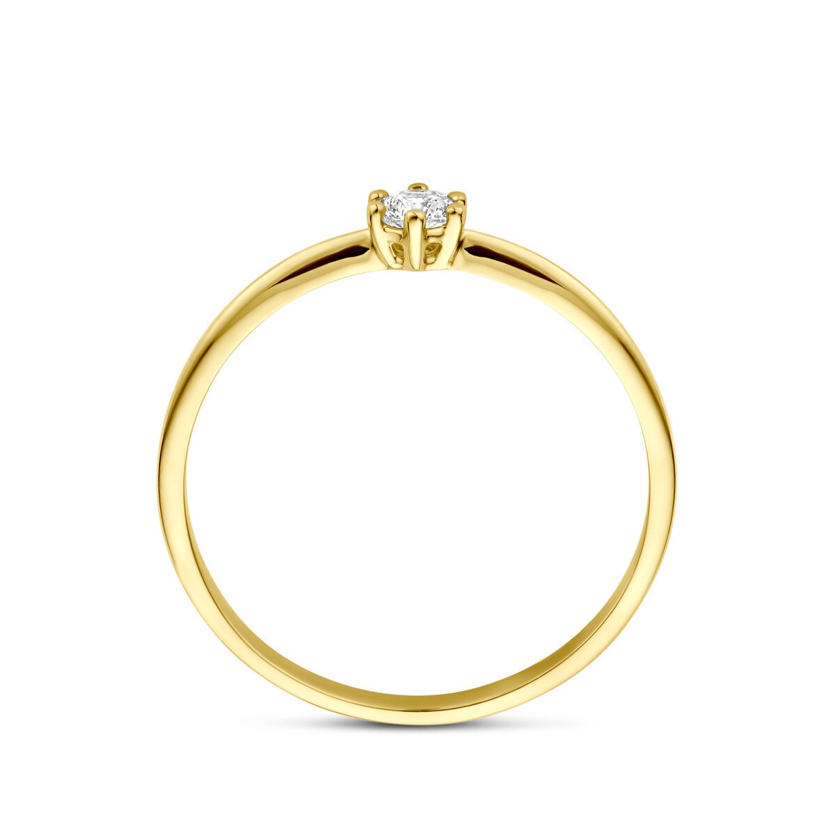 Damenring aus Gelbgold mit Zirkonia – 14 Karat