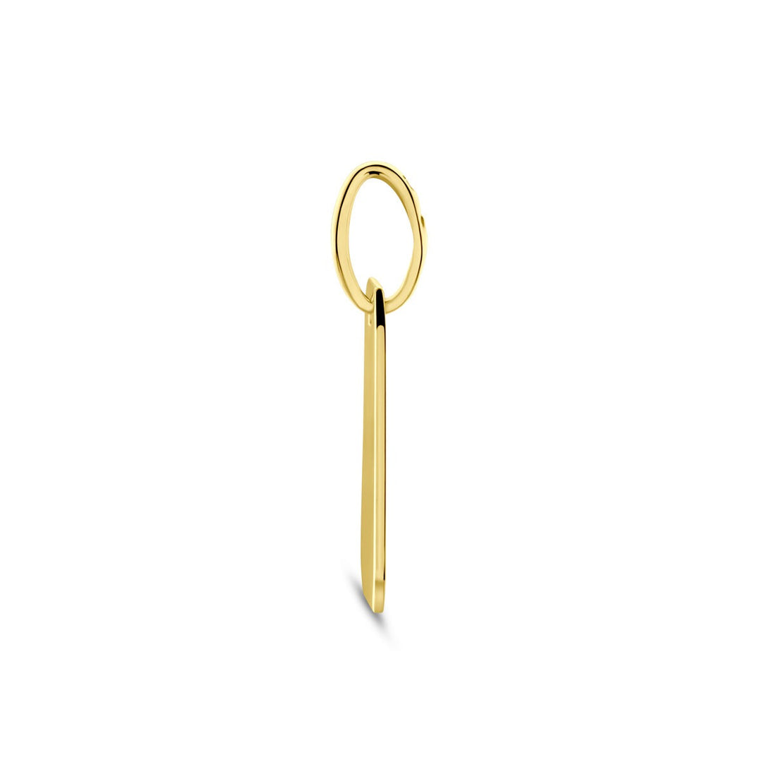 14k geelgouden graveerhanger – rechthoekige dameshanger met tijdloze eenvoud