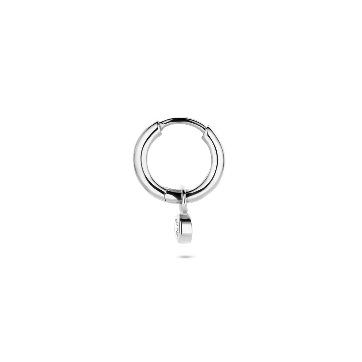 Rhodinierter Silberohrring mit Zirkonia – pro Stück