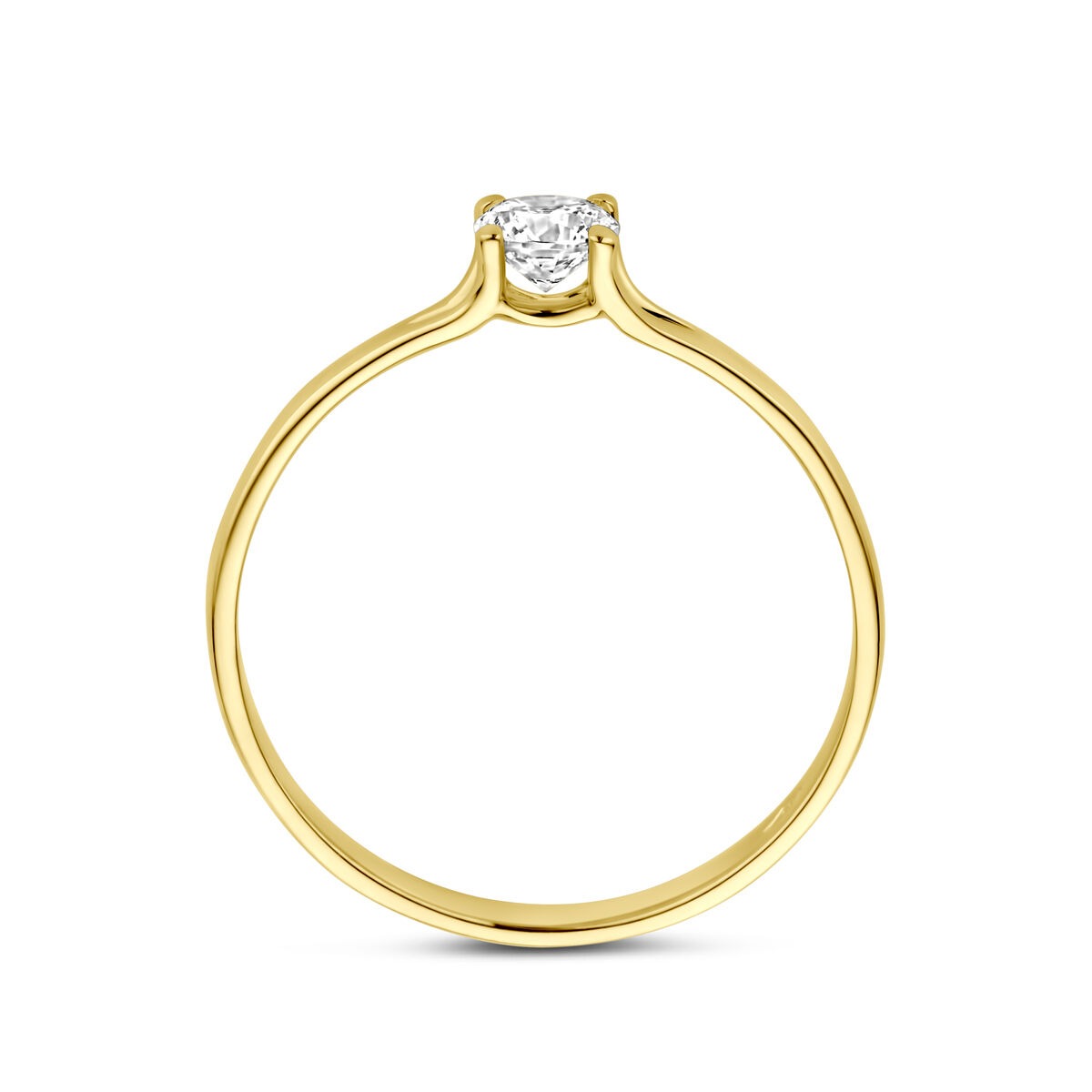 Damenring aus Gelbgold mit Zirkonia – 14 Karat
