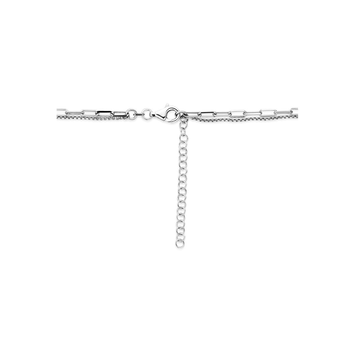 Rhodinierte Silberkette mit Perle