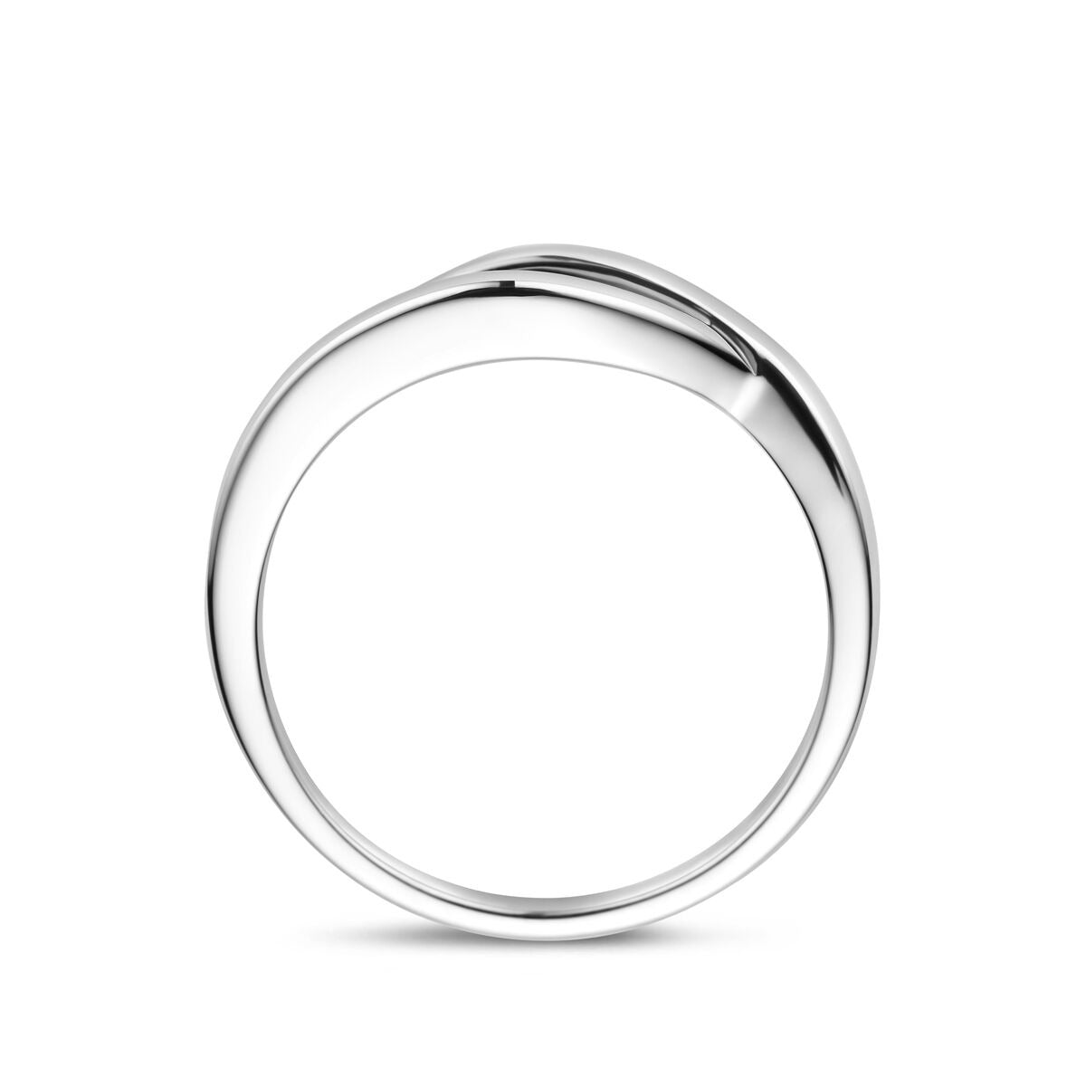 Rhodinierter Damenring aus Silber – 6 mm breit