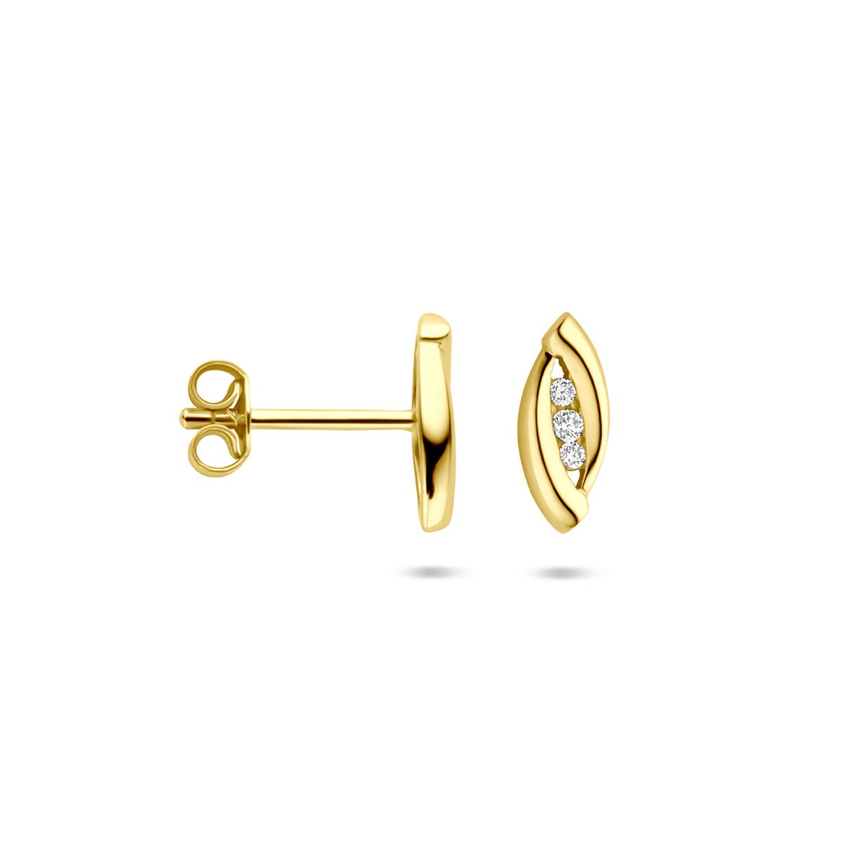 14 Karat Gelbgold Ohrstecker mit Zirkonia – funkelndes Entourage-Design