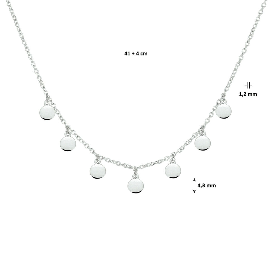 Halskette Kreise 41 + 4 cm Silber rhodiniert