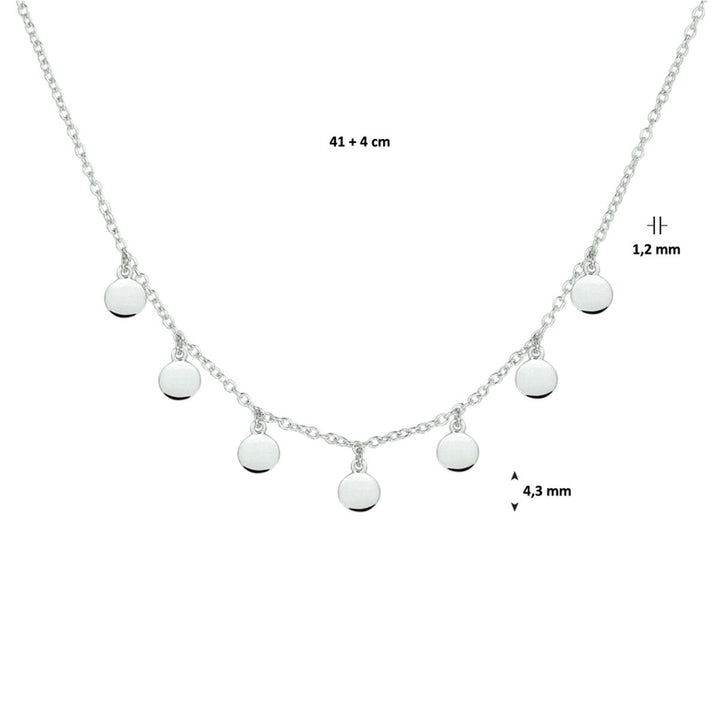 Halskette Kreise 41 + 4 cm Silber rhodiniert