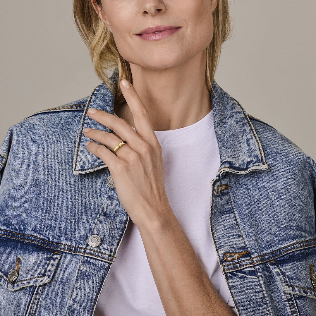 14k Geelgouden gedraaide ring
