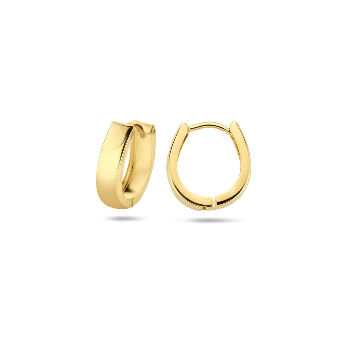 flache Ohrhänger 4,0 mm 14K Gelbgold